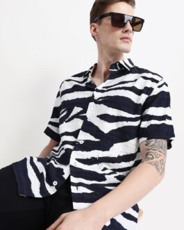 Abstract Print Half Sleeve Shirt