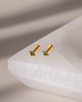 Geometric Birthstone Flat Back Studs
