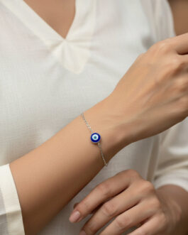 Women Evil Eye Silver Plated Link Bracelet