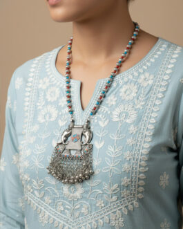 Women Oxidized Silver Plated Elephant Design Necklace