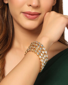 Women Set Of 4 Gold-Plated Kundan Studded Traditional Bangles
