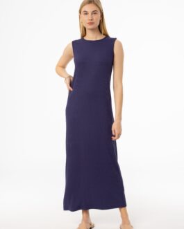 Navy Ribbed Maxi Jumper