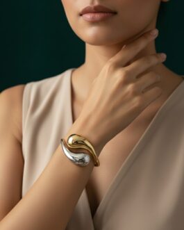 Women Silver & Gold Toned Unique Bracelet