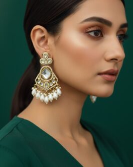 Women Trendy Elegant Kundan Contemporary Drop Earrings