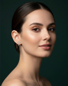 Women Silver Plated Mini Bow Studs
