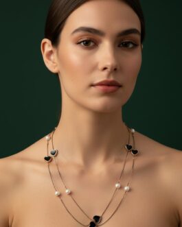 Women Pearls & Heart-Shaped Layered Minimal Necklace