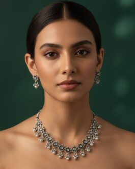 Women Antique Oxidised Necklace Jewellery Set