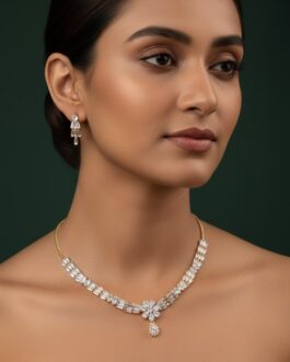 Women American Stone Necklace With Earring