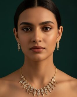 Women American Stone Necklace With Earring