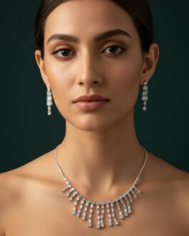 Women American Stone Necklace With Earring