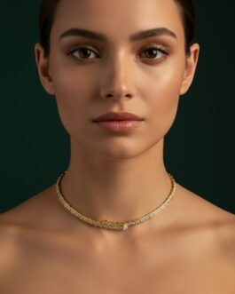 Women Unique American Diamonds Snake Design Choker Necklace