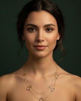 Women Trendy Rings Instead Of Beads Layered Necklace