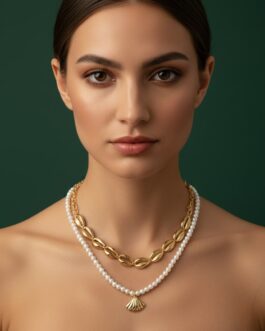 Women Classic Beads & Stone Layered Mala Chain