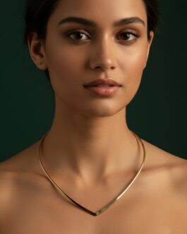 Women Trendy V-Shaped Brass Necklace