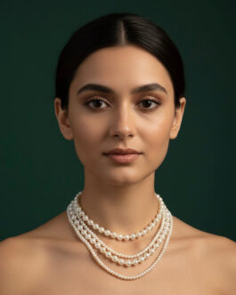 Women Pearls Mala Layered Statement Necklace