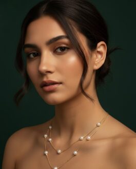 Women Trendy Pearls Layered Necklace