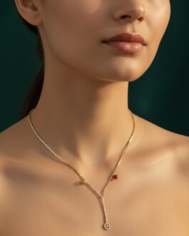 Women Trendy Minimal American Diamond Necklace