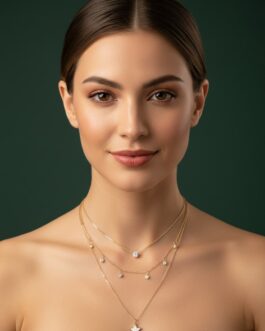 Women Fancy Gold Plated Three Layered Necklace