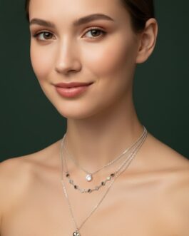 Women Trendy Silver Plated Three Layered Necklace