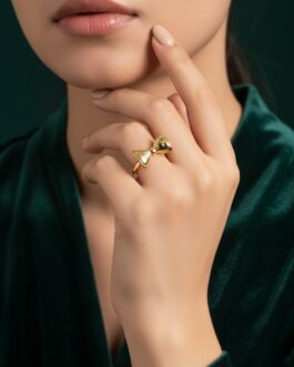 Women Antique Bow Design Adjustable Finger Ring