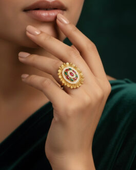 Women Gold Plated Unique Ethnic Design Ring