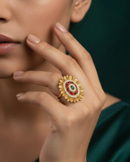 Women Gold Plated Antique Ethnic Design Ring