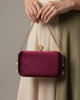 Maroon Formal Clutch For Ladies
