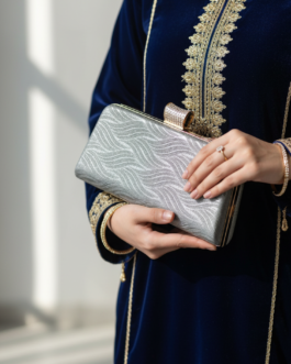Silver Fancy Clutch For Ladies