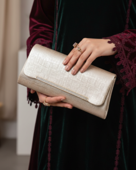 Golden Fancy Clutch For Ladies