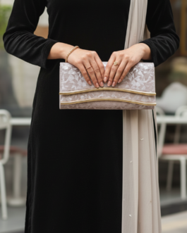 Champagne Fancy Clutch For Women