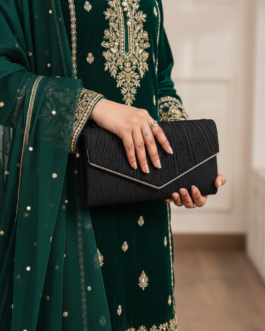 Black Fancy Clutch For Women