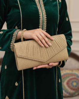 Golden Fancy Clutch For Women