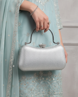 Silver Fancy Clutch For Women