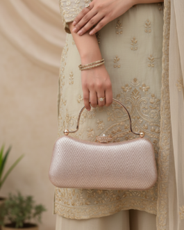 Champagne Fancy Clutch For Women