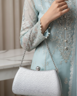 Silver Fancy Clutch For Women