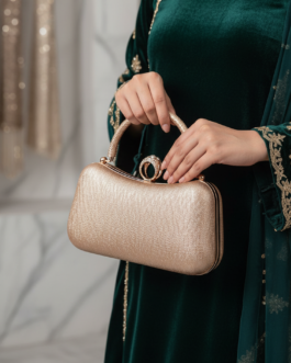 Golden Formal Clutch For Ladies