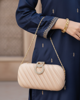 Beige Formal Clutch For Ladies