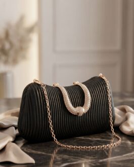 Black Fancy Clutch For Ladies