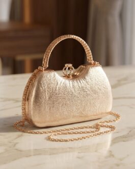 Golden Fancy Clutch For Ladies