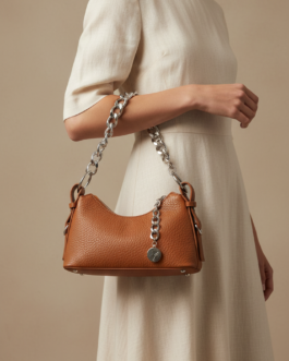 Brown Formal Shoulder Bag For Ladies