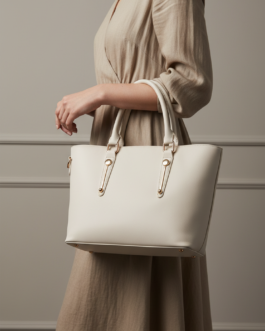 White Formal Shoulder Bag For Ladies
