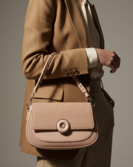 Beige Formal Shoulder Bag For Ladies
