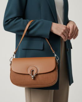Brown Formal Shoulder Bag For Ladies