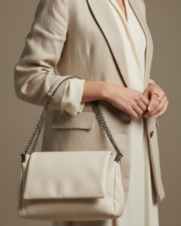 Beige Formal Shoulder Bag For Ladies