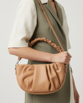 Beige Formal Shoulder Bag For Ladies