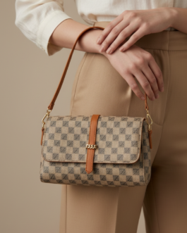 Beige Formal Shoulder Bag For Women