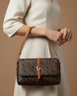Coffee Formal Shoulder Bag For Ladies