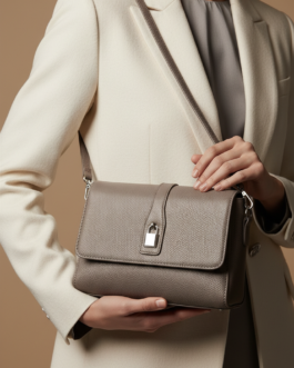 Grey Formal Shoulder Bag For Ladies