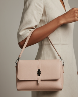Beige Formal Shoulder Bag For Ladies