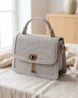 Grey Formal Shoulder Bag For Ladies